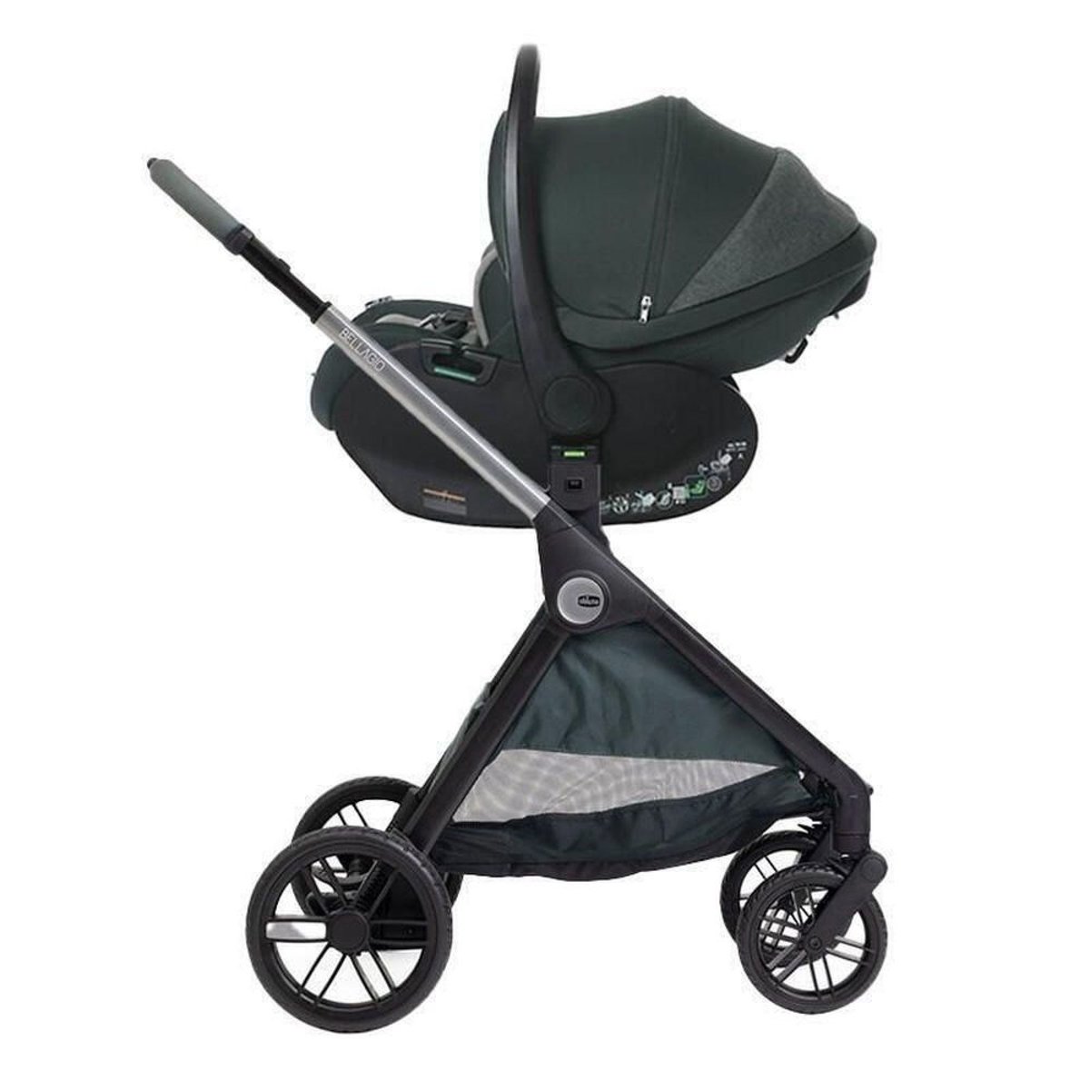 Poussette duo Bellagio 2 + siège auto First Seat Recline i-Size vert, CHICCO