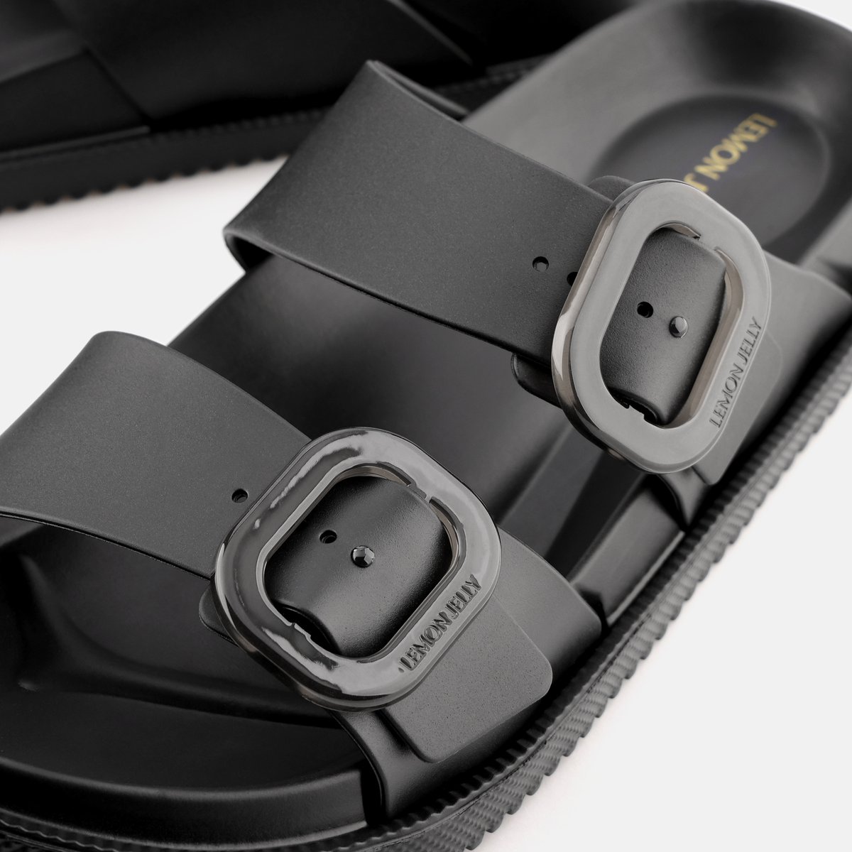 Sandales avec double buckles ELISE LILOU noire, LEMON JELLY