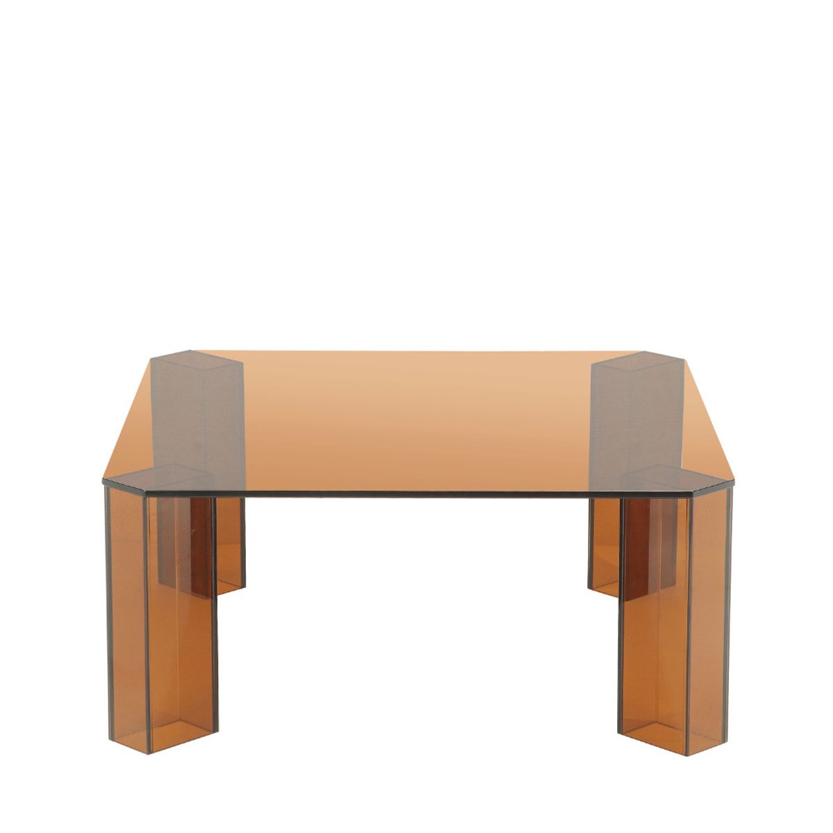 Table basse carrée en verre 80x80cm- REMO verre ambré, DRAWER