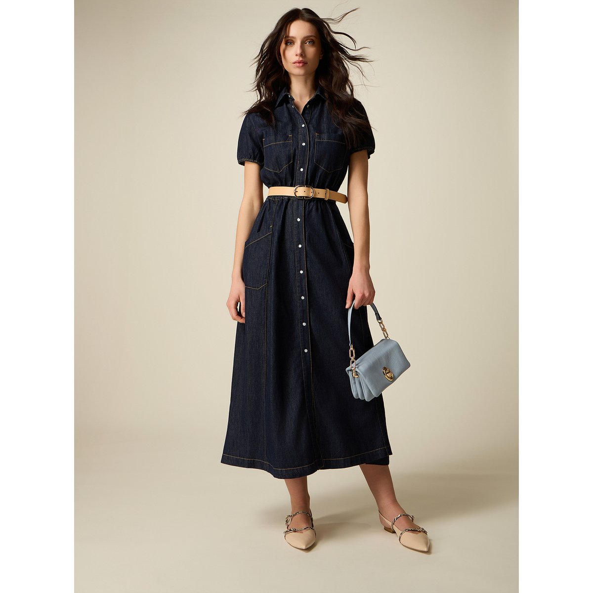 Robe chemisier bleu, OLTRE