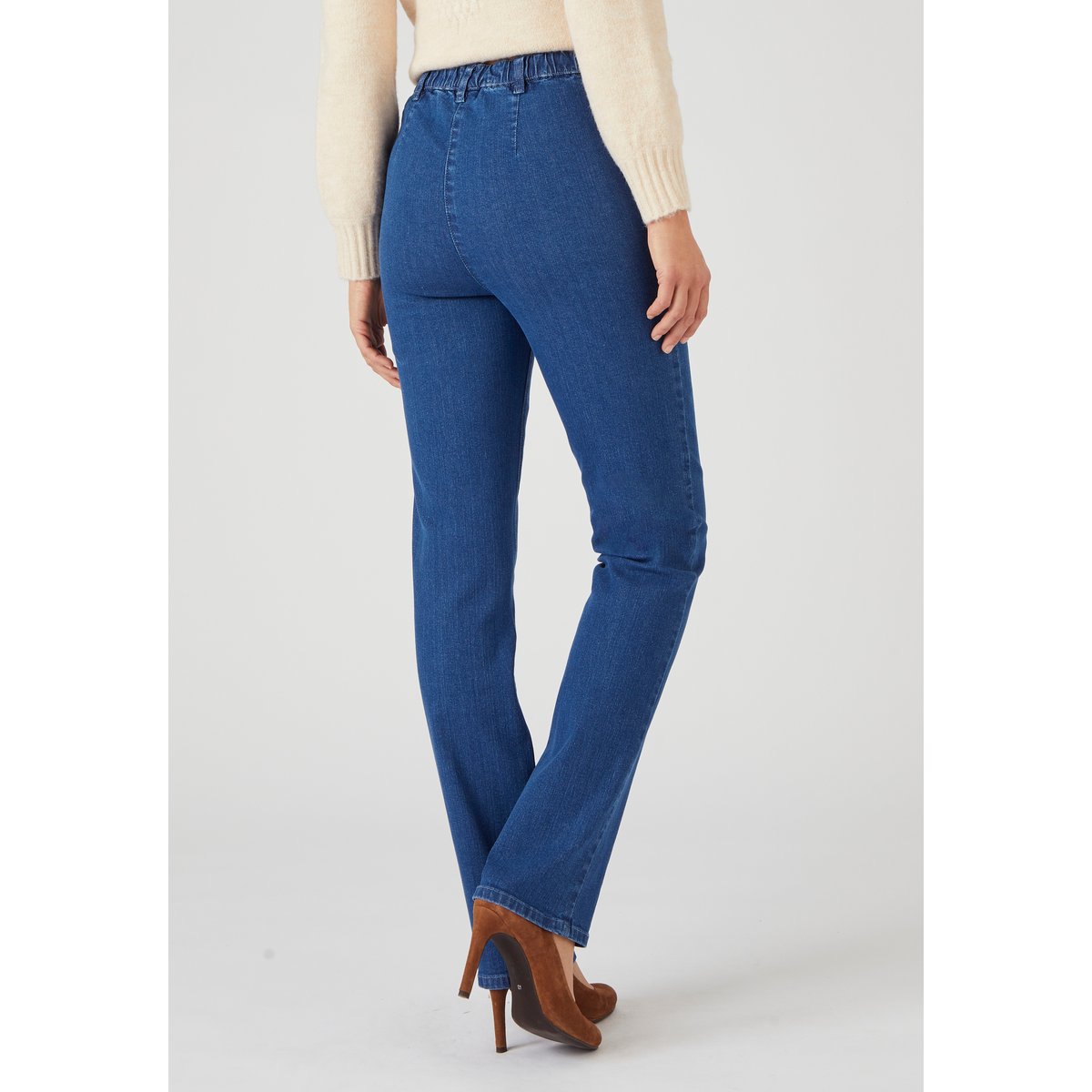 Jean effet ventre plat - Petite bleu denim moyen, DAMART