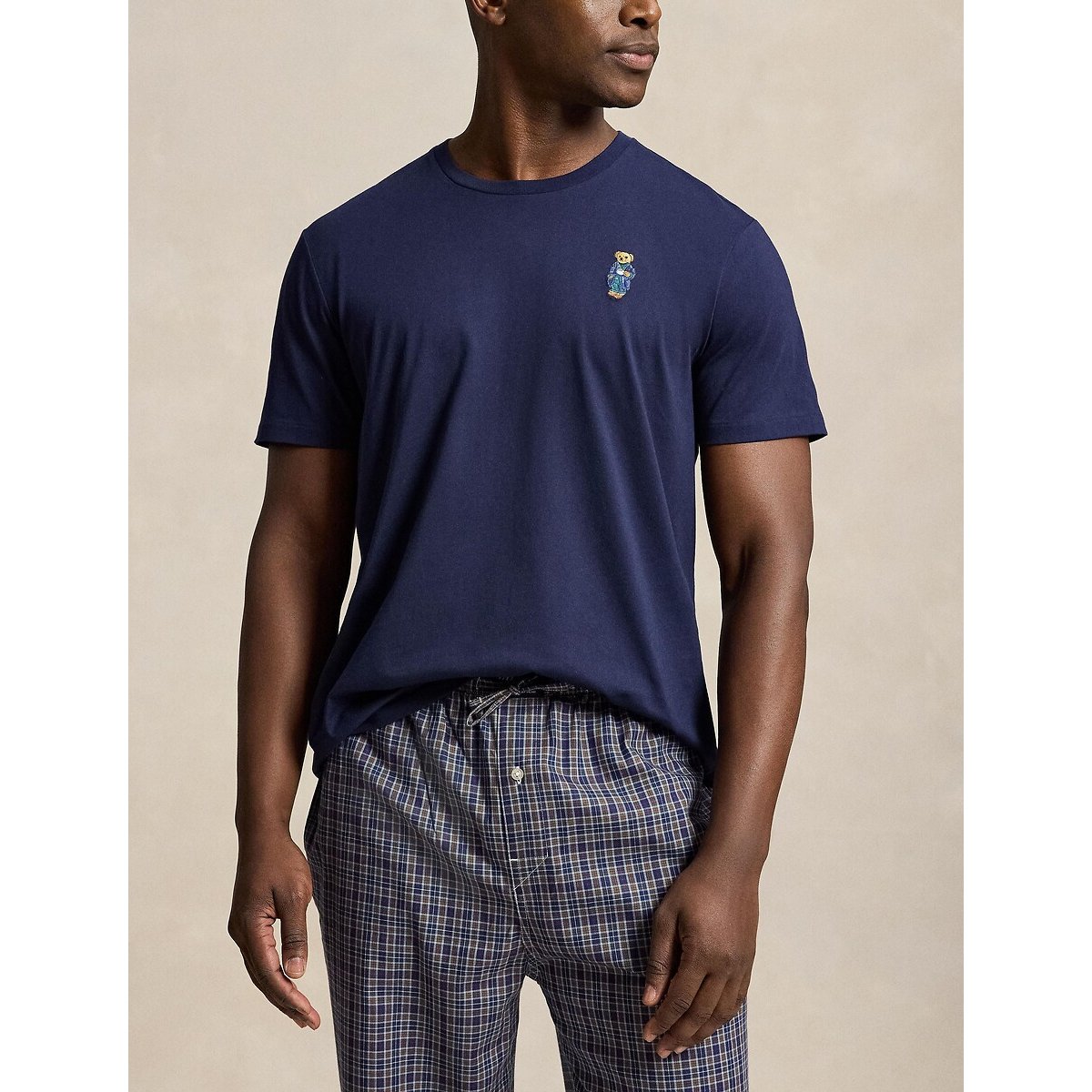 Ensemble de pyjama avec T-shirt et pantalon bleu marine/marron, POLO RALPH LAUREN