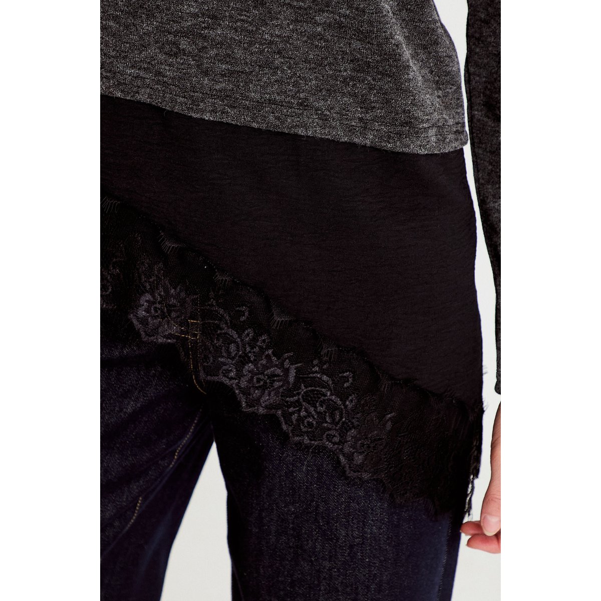 Pull manches longues gris foncé, CACHE CACHE