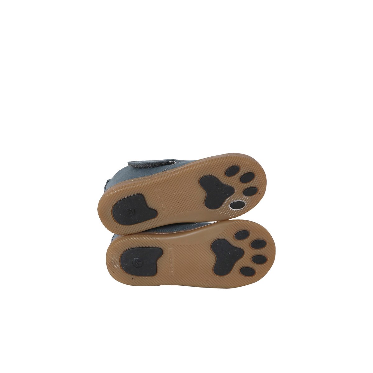 Chaussons à scratchs toile bébé bleu imprimé, VERTBAUDET