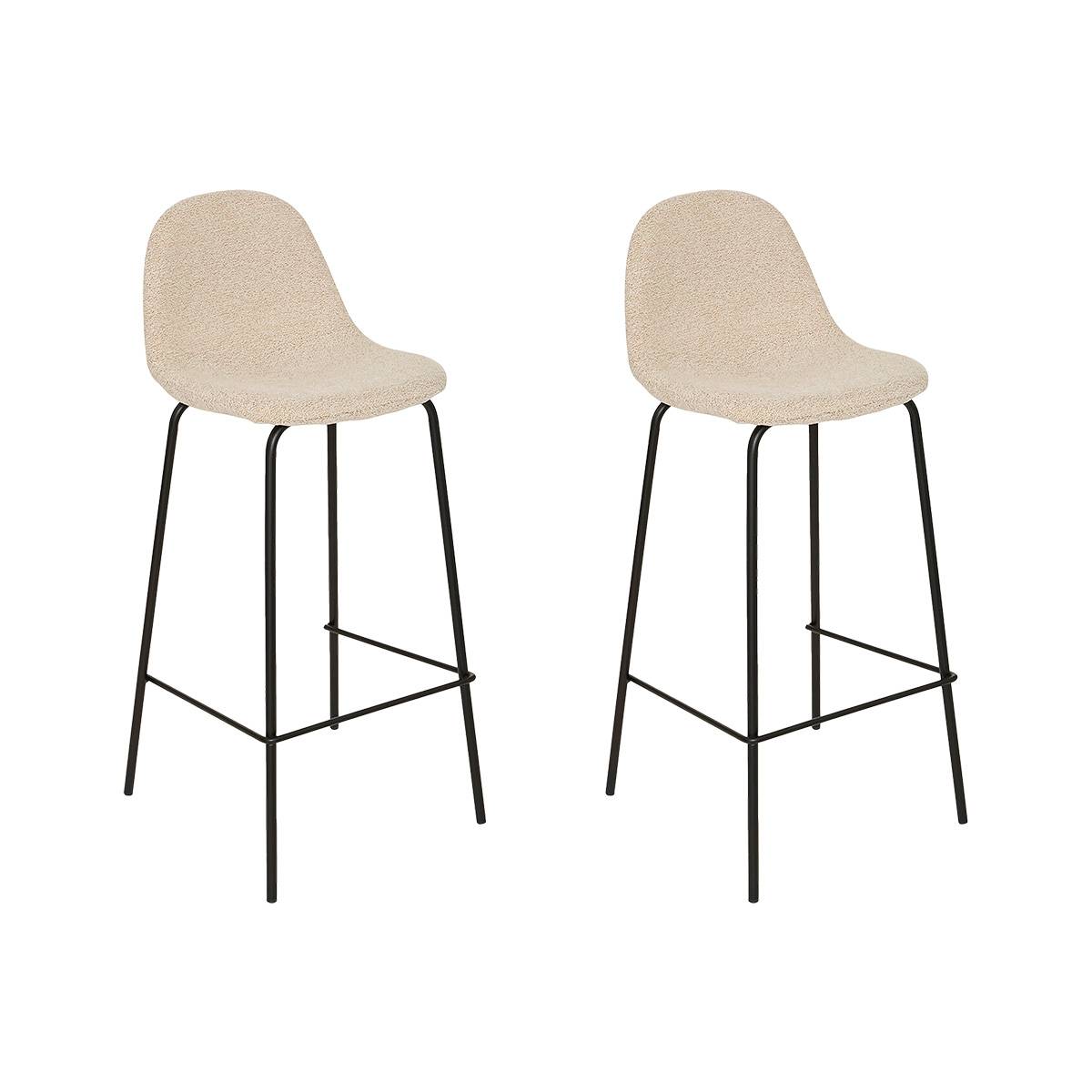 Lot de 2 tabourets de bar VLADI blanc, ATMOSPHERA