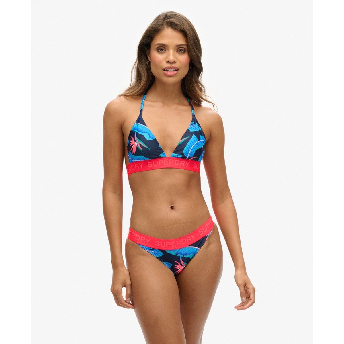 Bas de bikini classique à logo bleu marine paradis, SUPERDRY