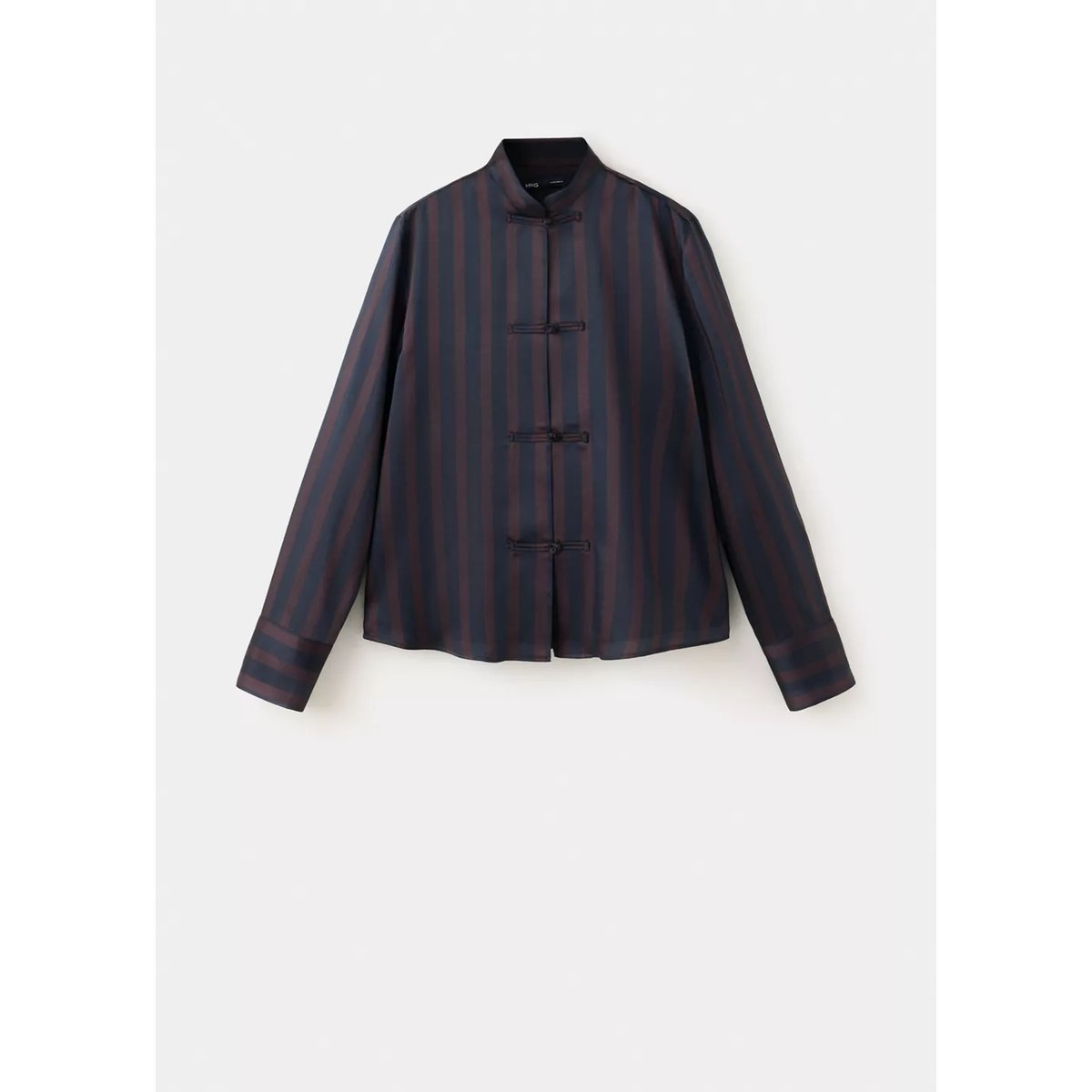 Blouse à rayures avec brandebourgs bleu marine foncé, MANGO