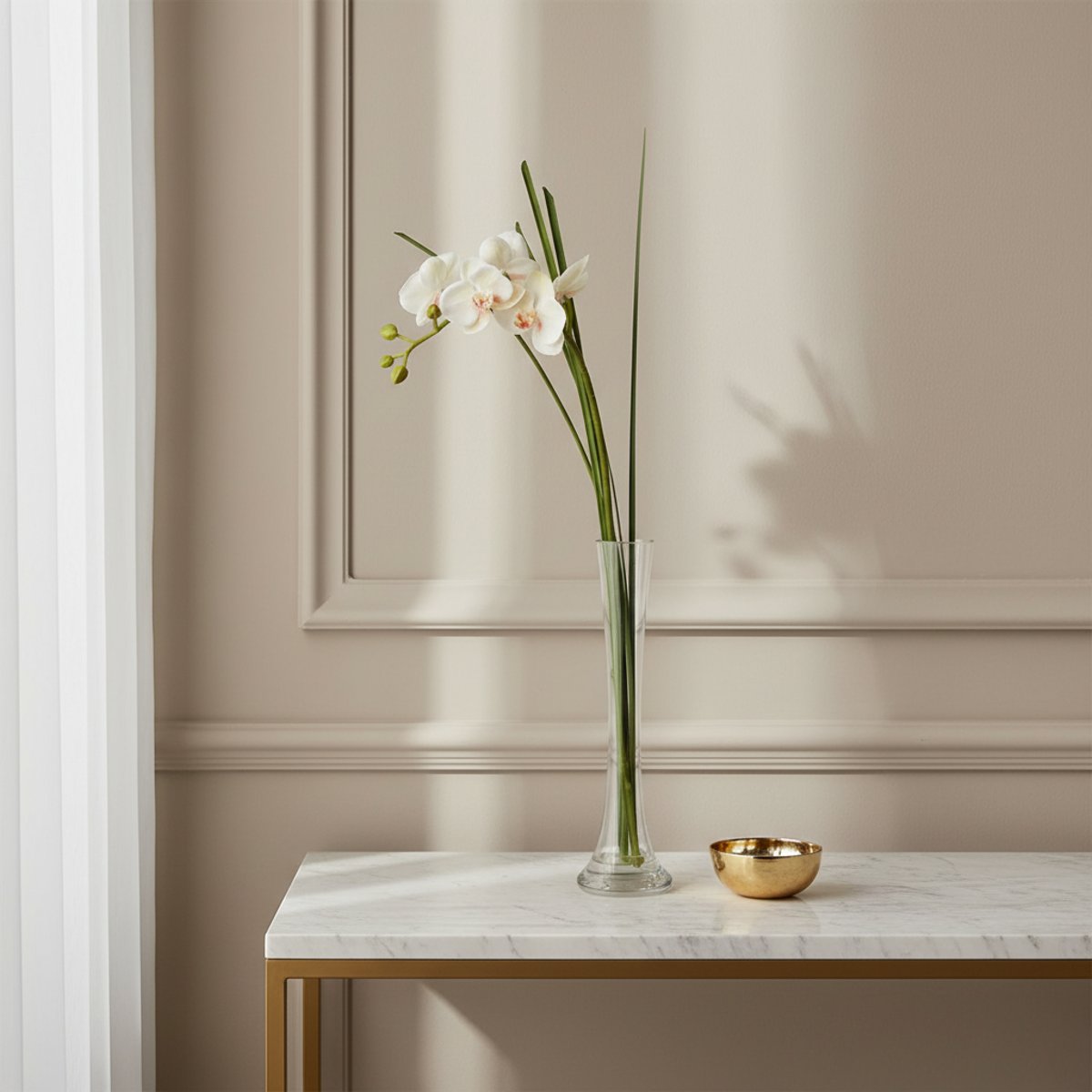 Orchidée en illusion d'eau artificielle H60 crème, SIA DECO
