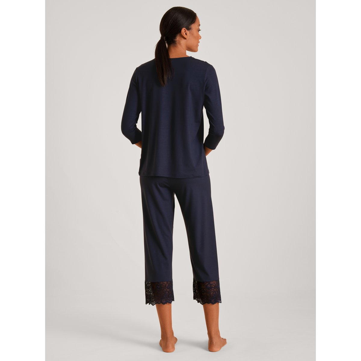 Pyjama 7/8 manches 3/4 Modal ELEGANT DREAMS bleu lapis foncé, CALIDA