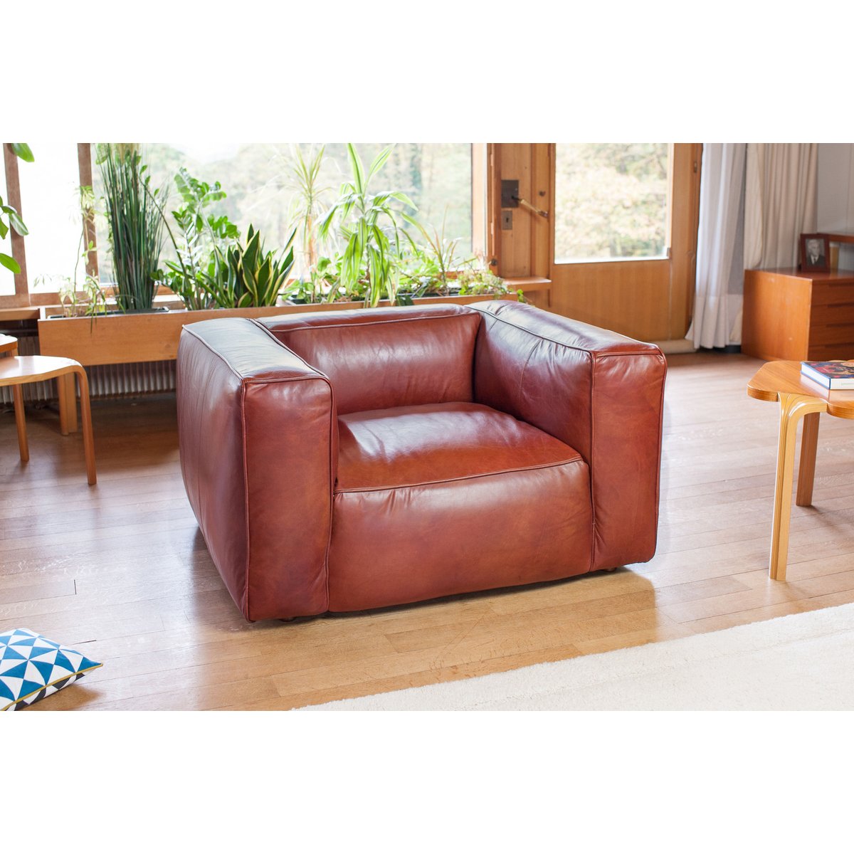 Fauteuil en cuir KRIEGER bordeaux, PRODUIT INTERIEUR BRUT