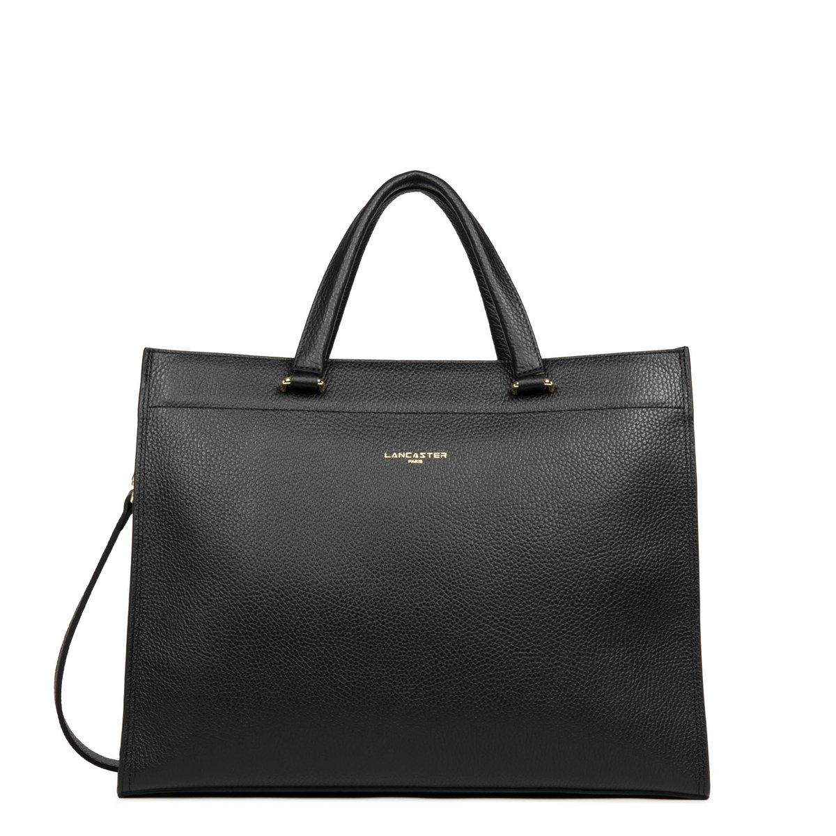 Grand sac cabas main, Made in France FOULONNÉ DOUBLE DAILY noir - in - nude, LANCASTER