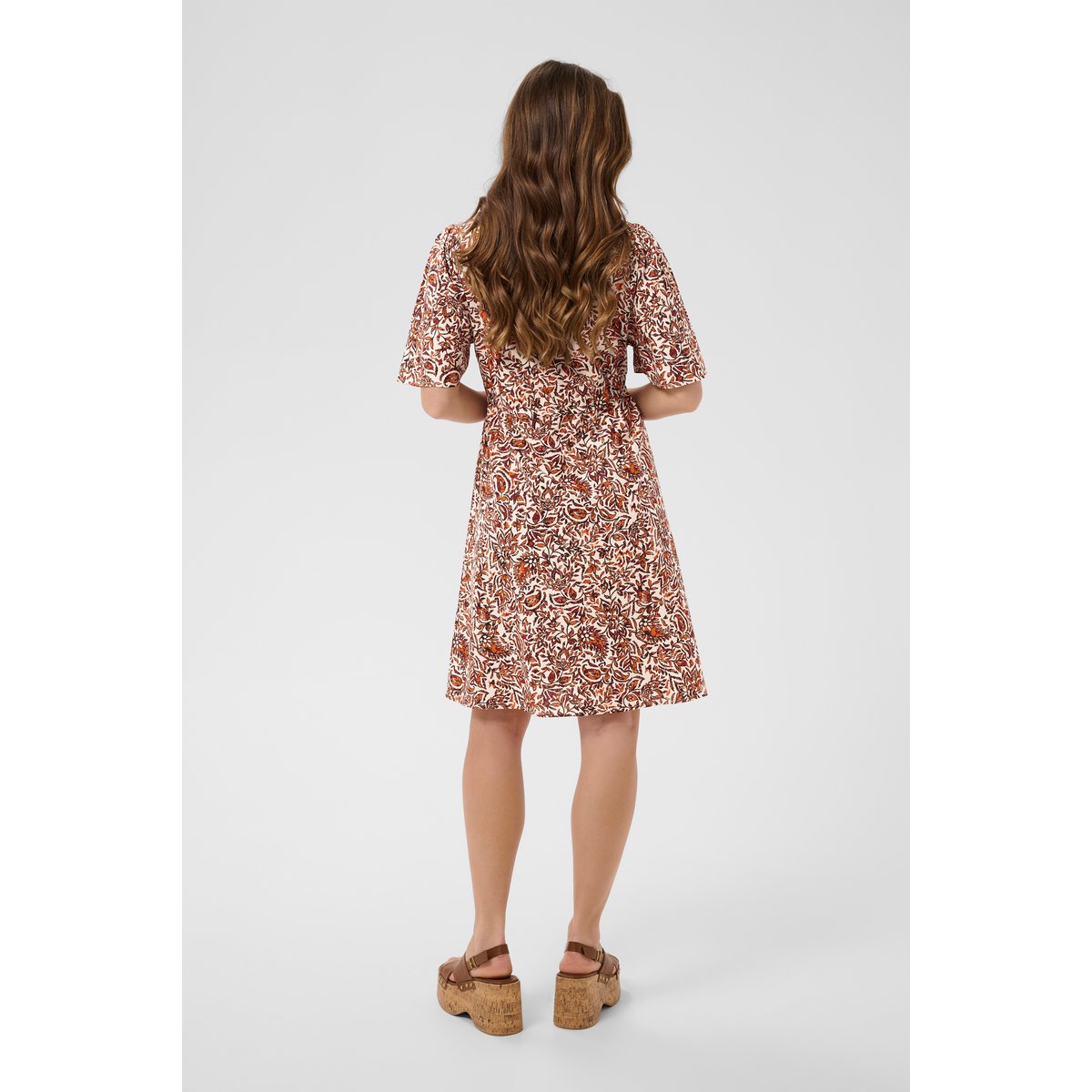 Robe orange saraza flower, CREAM