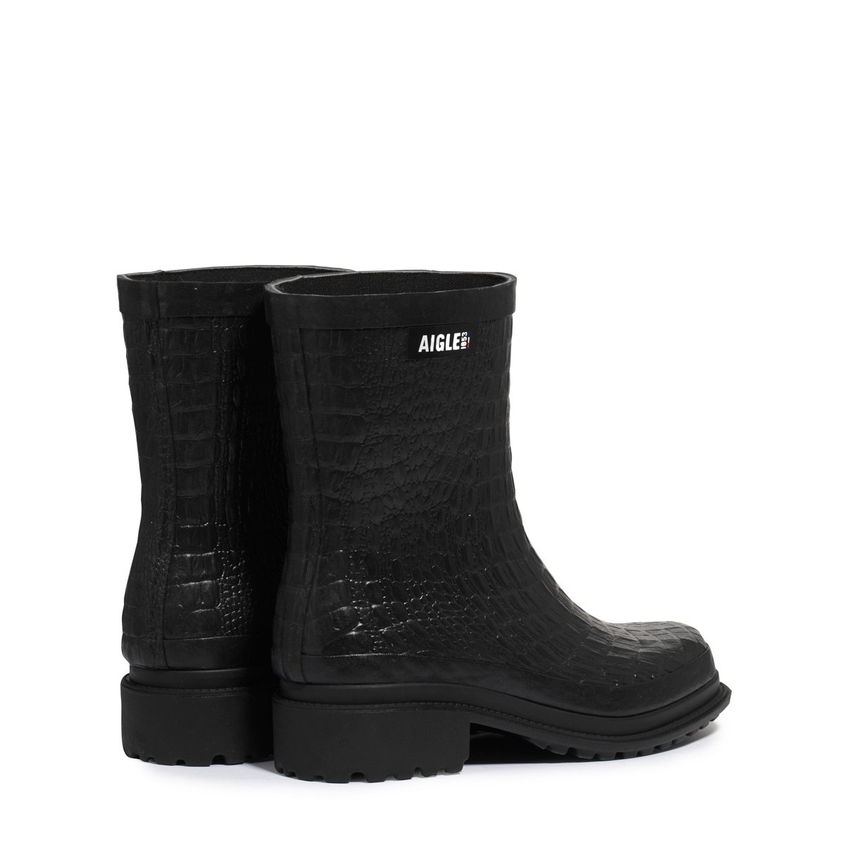 Bottines de pluie imprimé reptile FULFEEL MID noir, AIGLE
