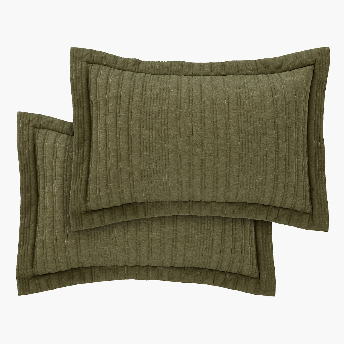 Tamba Jersey Stripe Oxford Pillowcase Pair olive, PINEAPPLE ELEPHANT