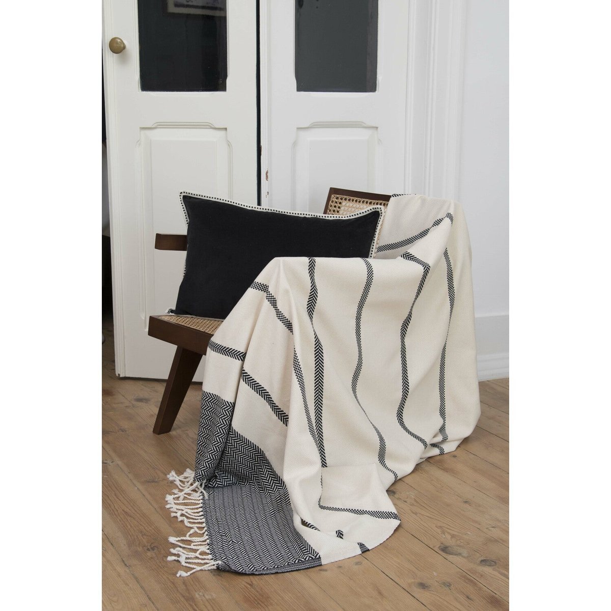 Plaid coton LIV noir, FEBRONIE