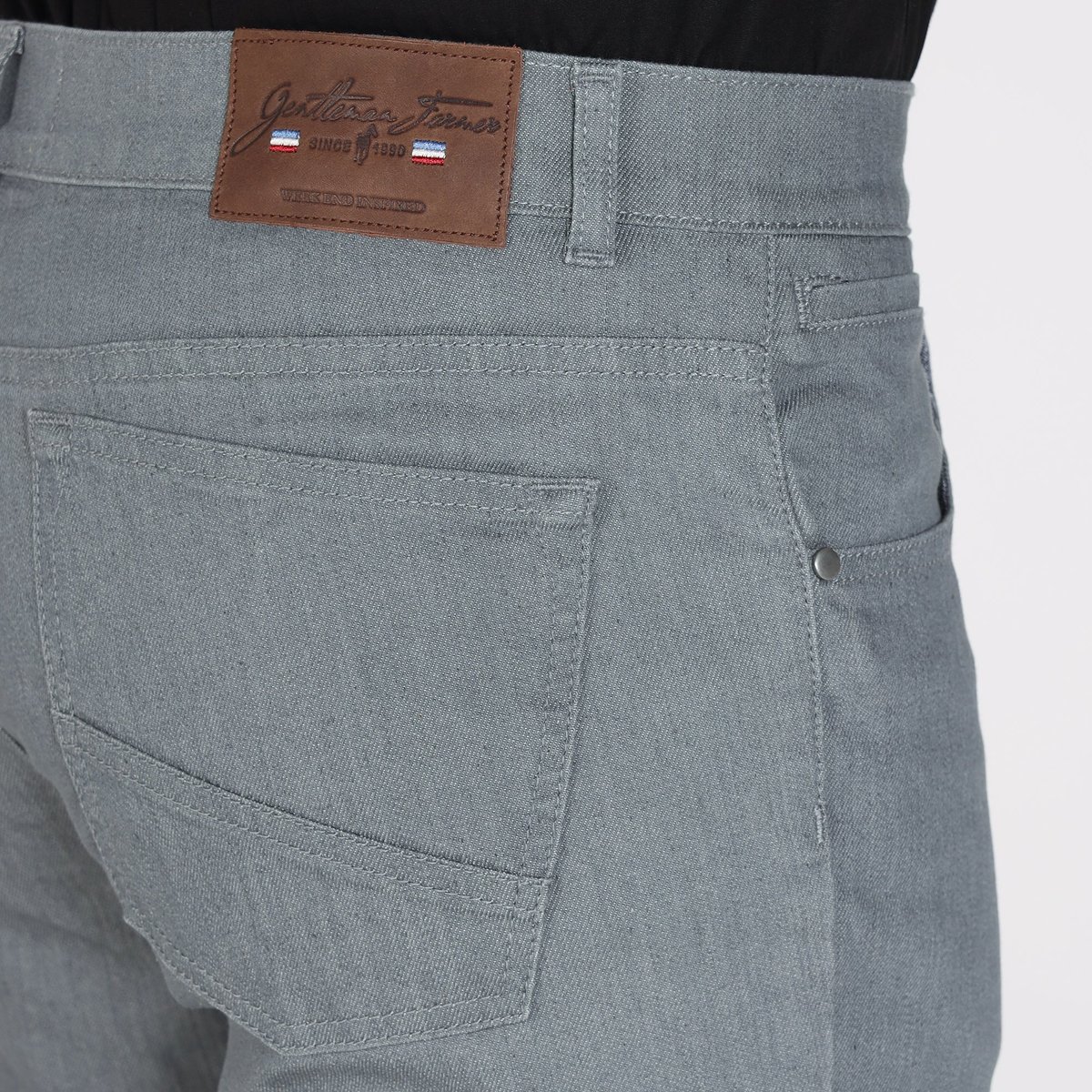 Pantalon coupe regular en coton PETRO gris, GENTLEMAN FARMER