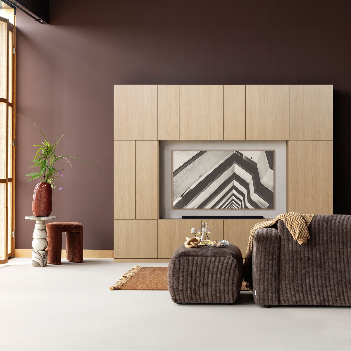 Meuble TV en décor chêne BUILD naturel, WOOOD