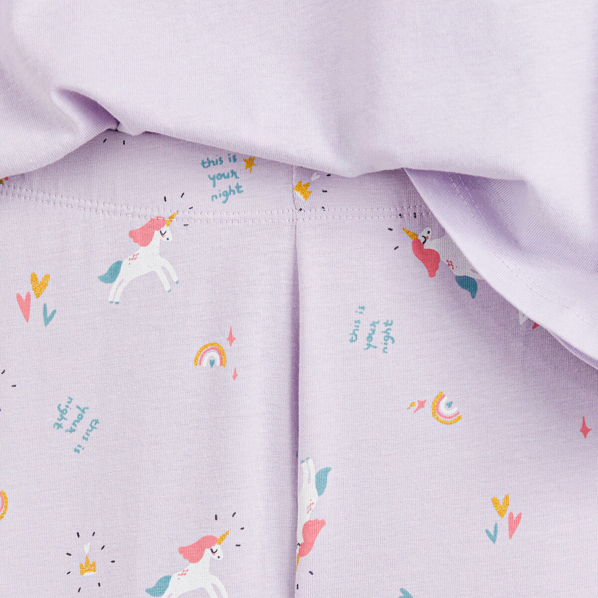 Unicorn Cotton Jersey Pyjamas mauve, LA REDOUTE COLLECTIONS