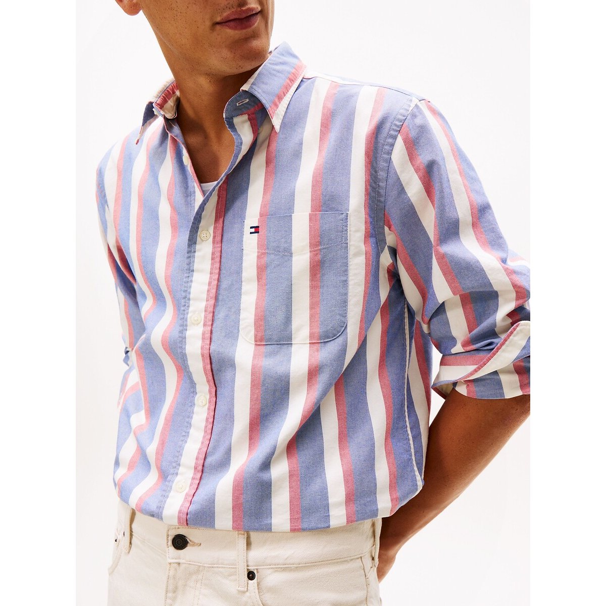 Oxford overhemd met lange mouwen blauw/multicolor, TOMMY HILFIGER