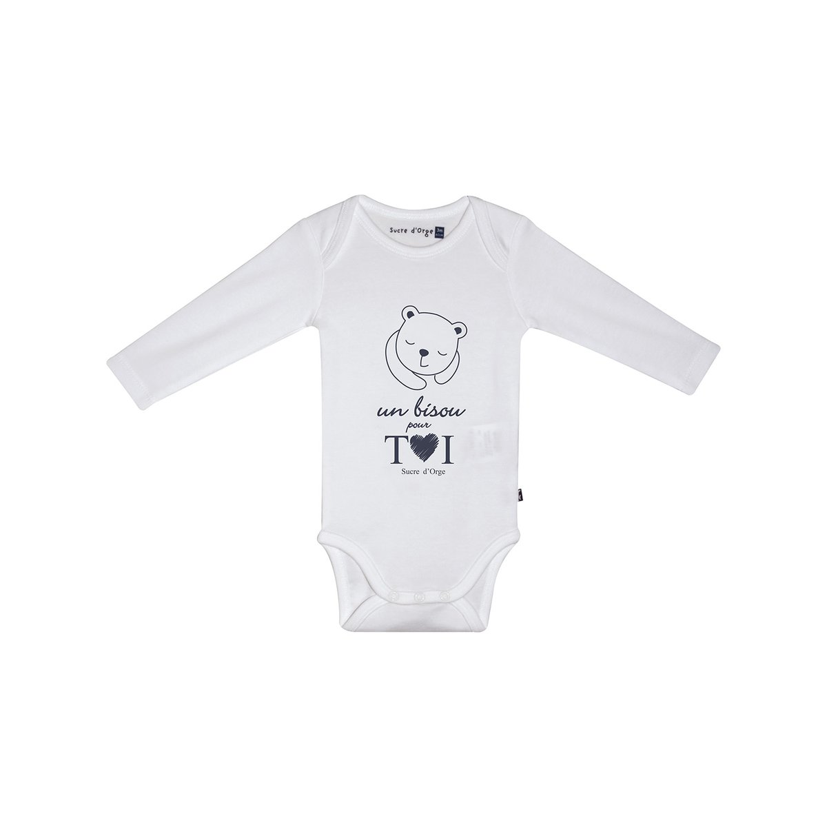 Lot de 3 bodies maidi manches longues bleu, SUCRE D'ORGE