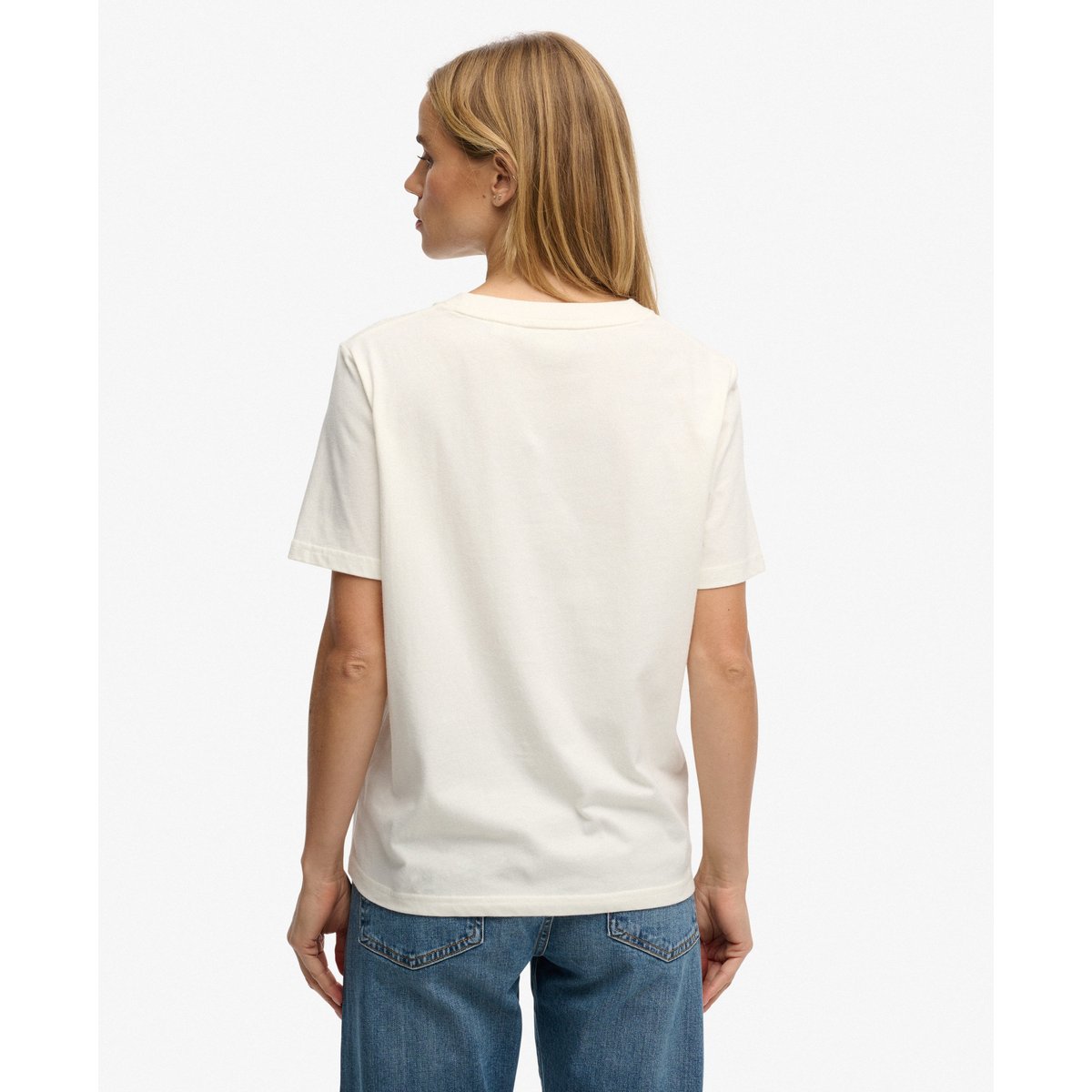 T-shirt Luxe Casual Coupe Décontractée crème, SUPERDRY