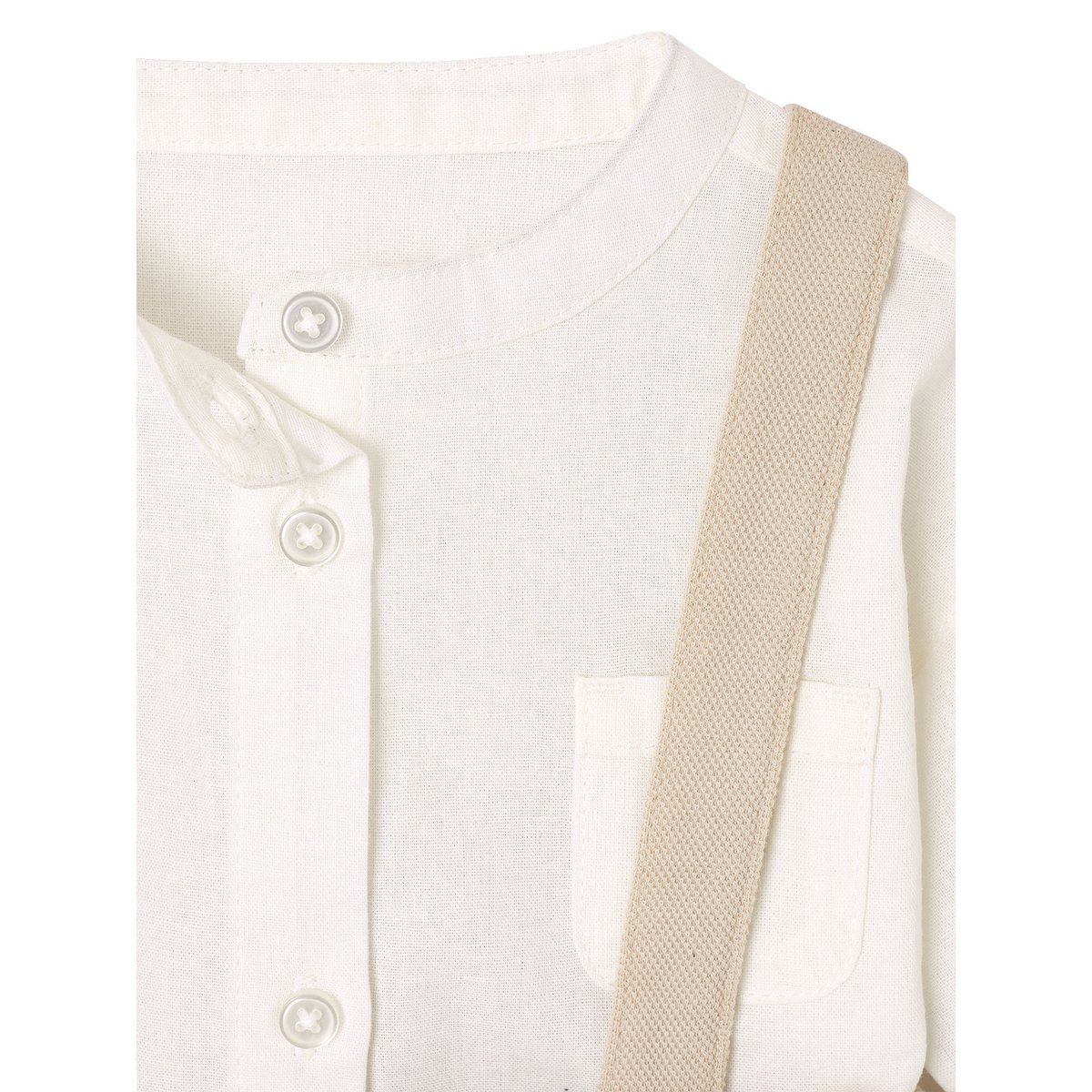 Ensemble bébé chemise et short cérémonie beige, VERTBAUDET