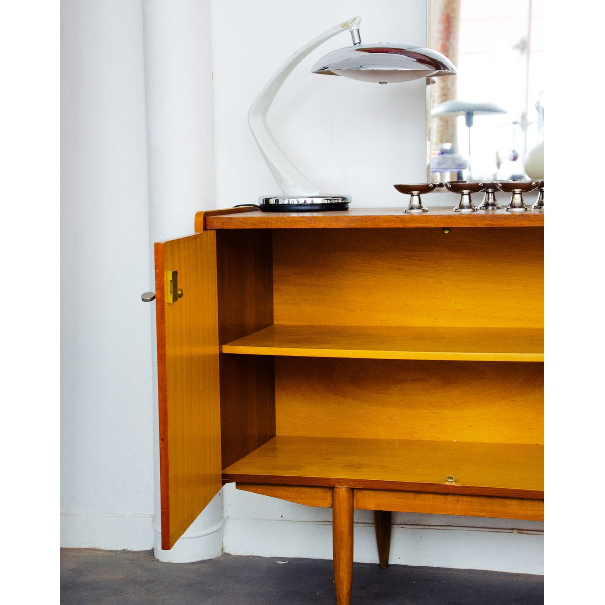 Enfilade scandinave en teck Margaret N°463 - Bon état bois clair, DEBONGOUT