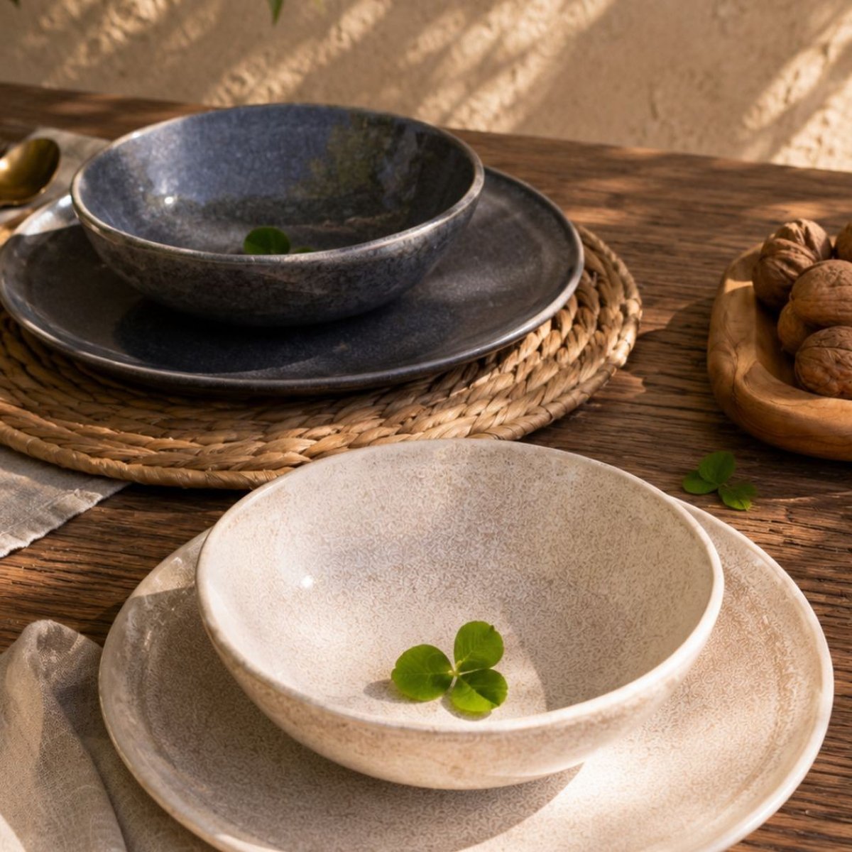 Lot de 6 assiettes creuses, ZAO gris, ARTIME