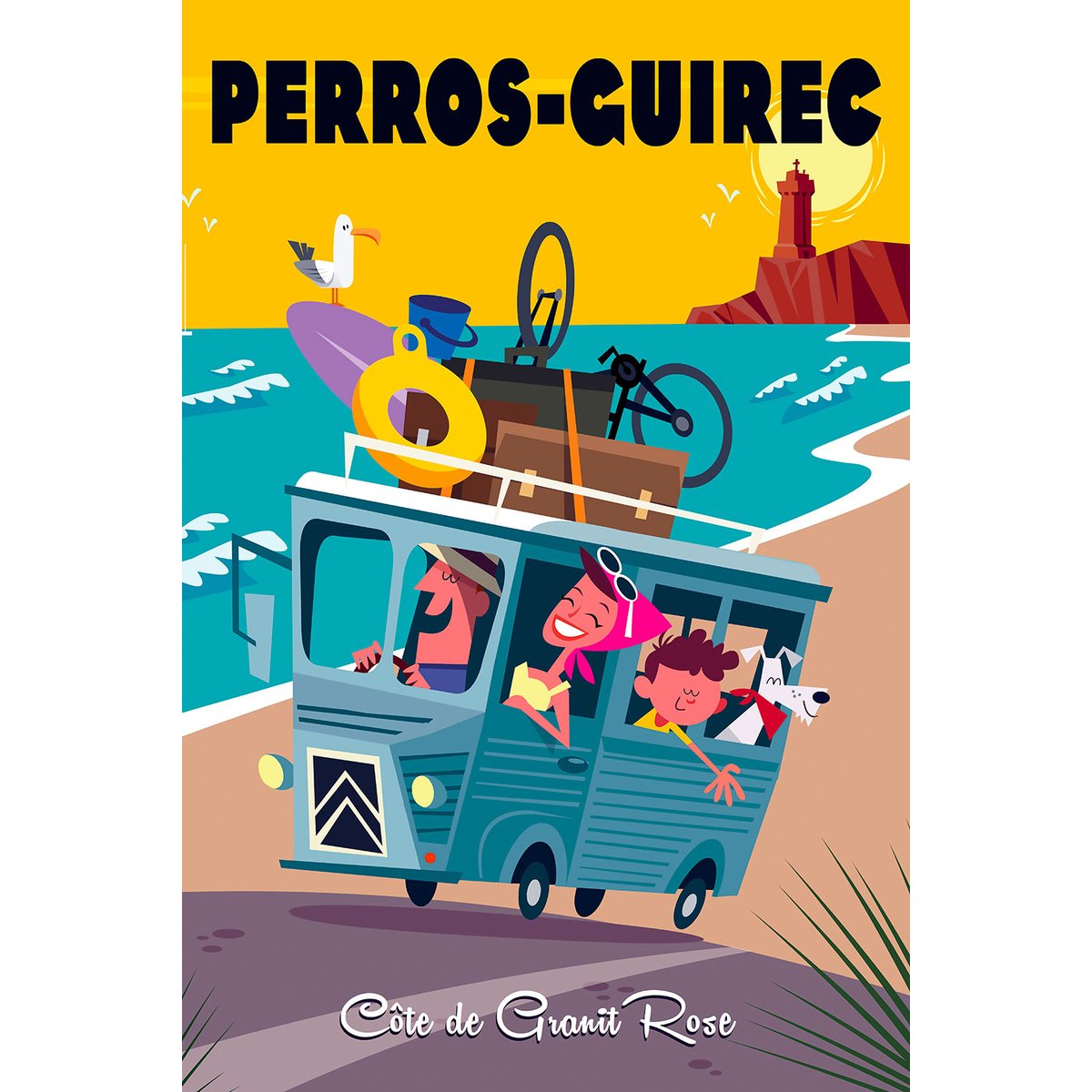 Tableau road trip à perros guirec tableau alu dibond, HEXOA
