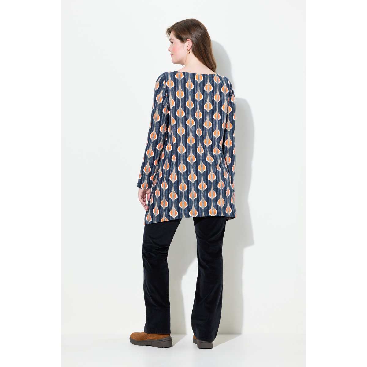 T-shirt à encolure bateau et manches longues noir, ULLA POPKEN