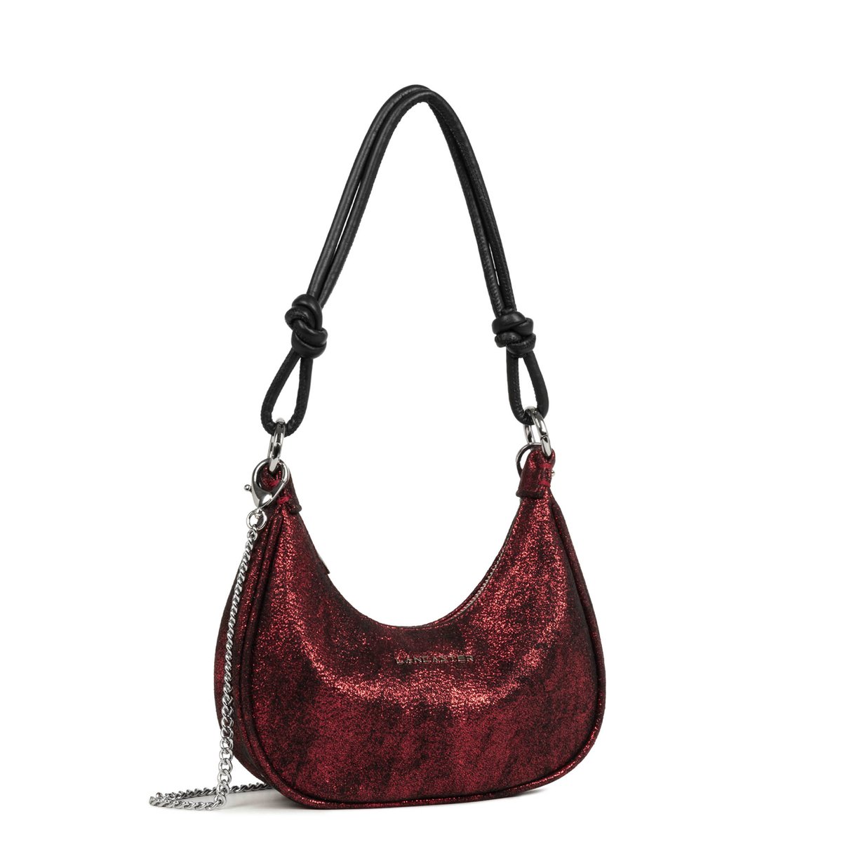 Sac demi lune SHINY EVENT rouge, LANCASTER
