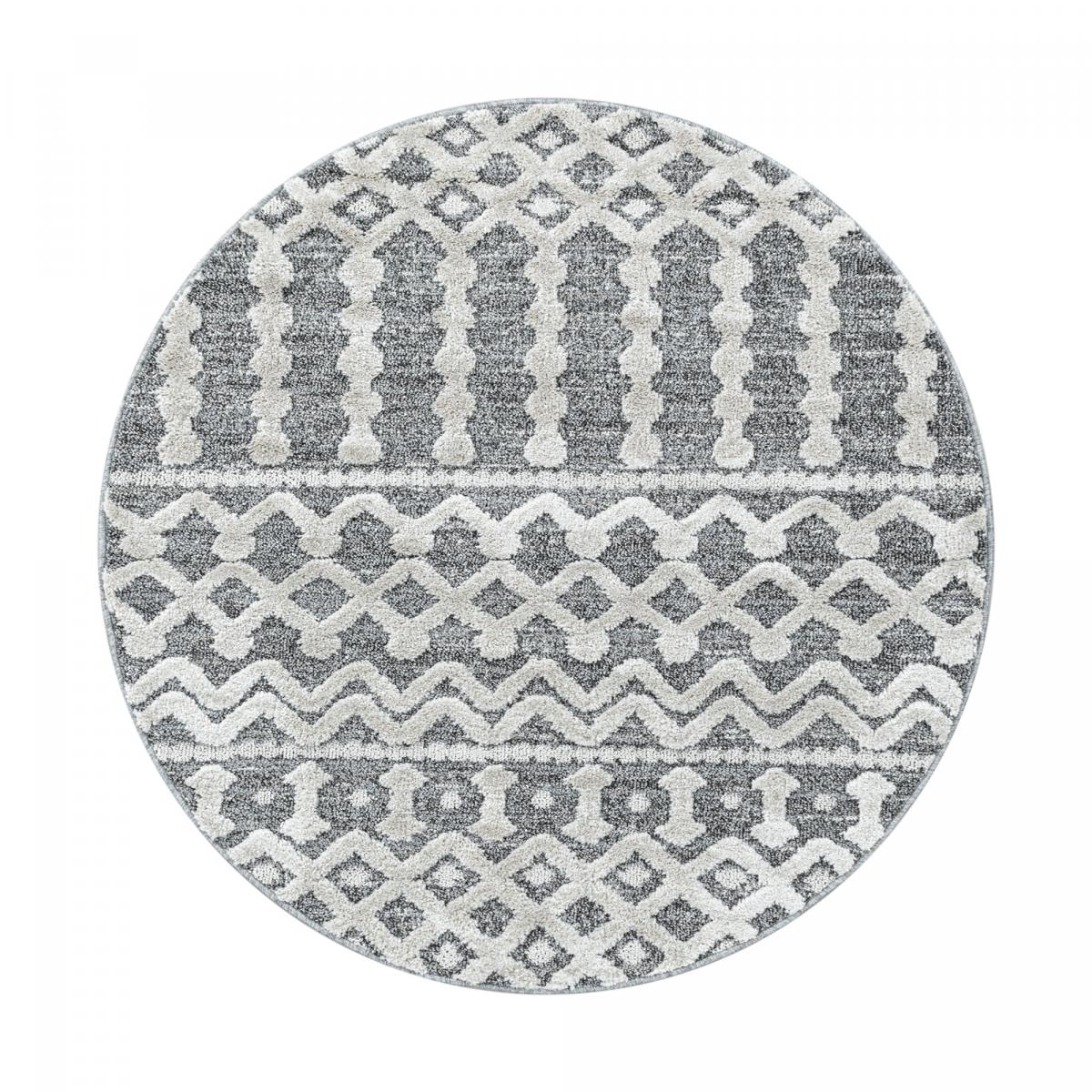 Tapis salon et chambre tissé motif scandinave PISTIOU gris, blanc, UN AMOUR DE TAPIS