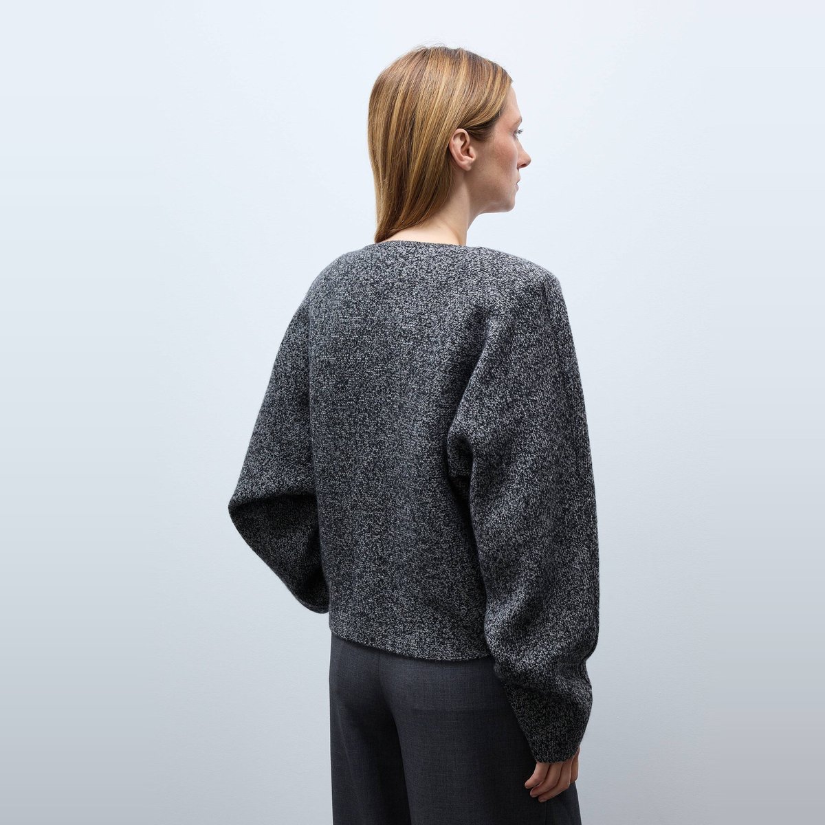 Cardigan à manches longues en laine robot, MONOPRIX