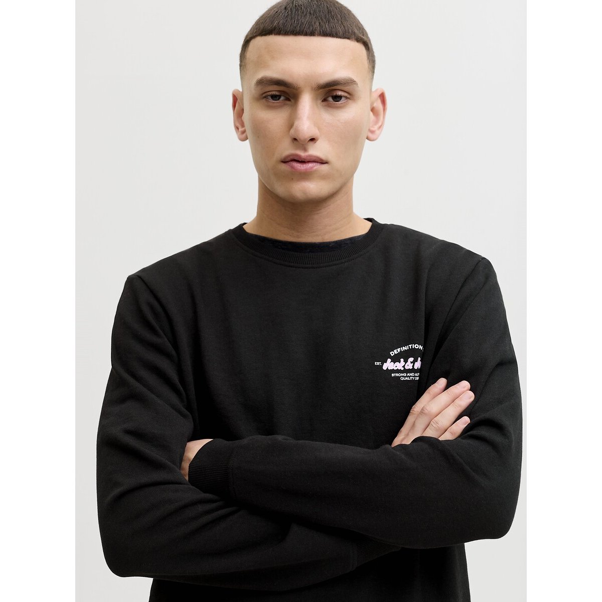 Sweat col rond noir, JACK & JONES