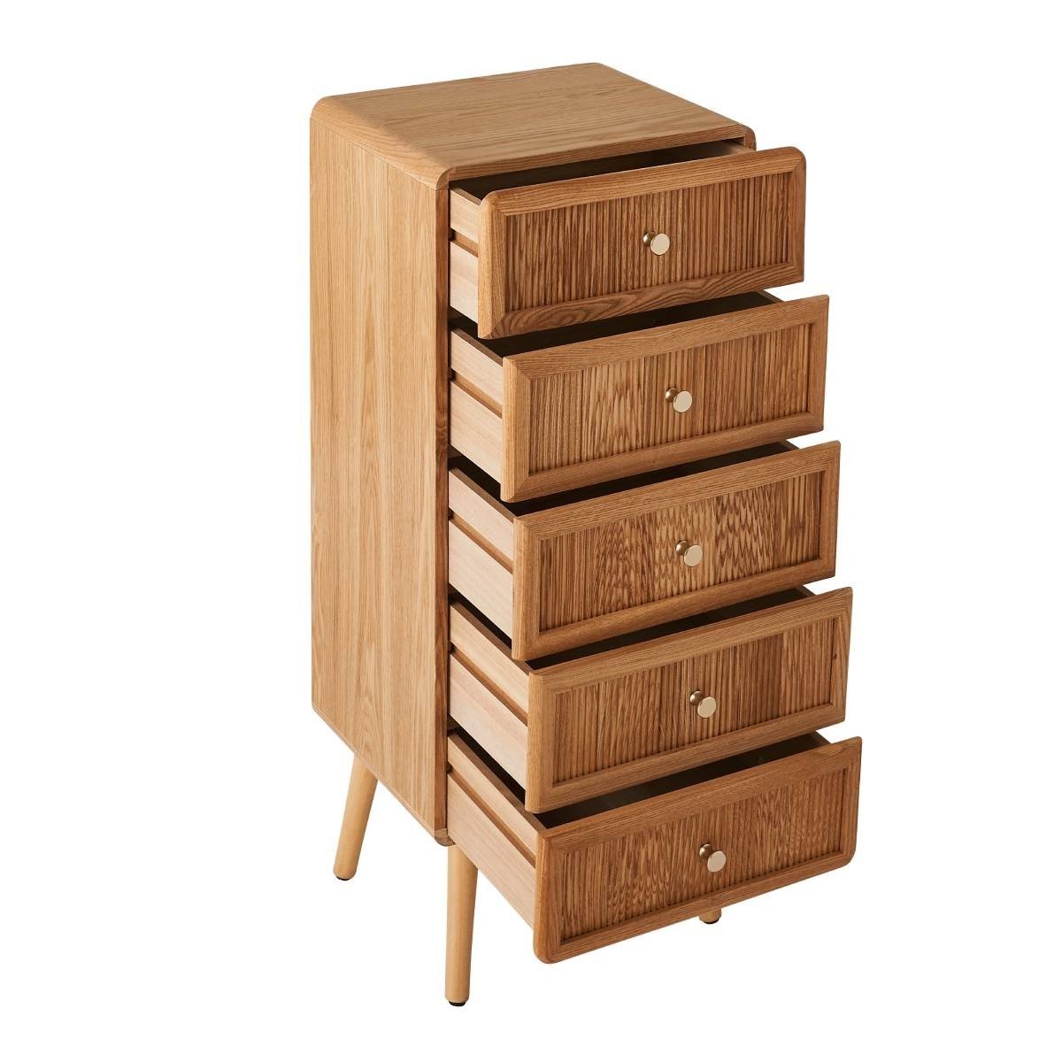 Chiffonnier 5 tiroirs - AVA bois clair, CALICOSY