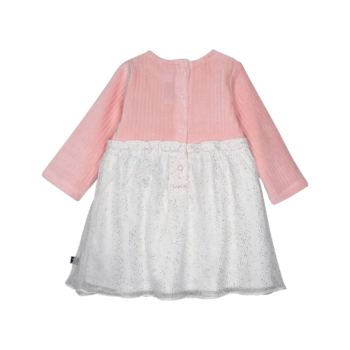 Robe en maille manches longues pensée rose, SUCRE D'ORGE