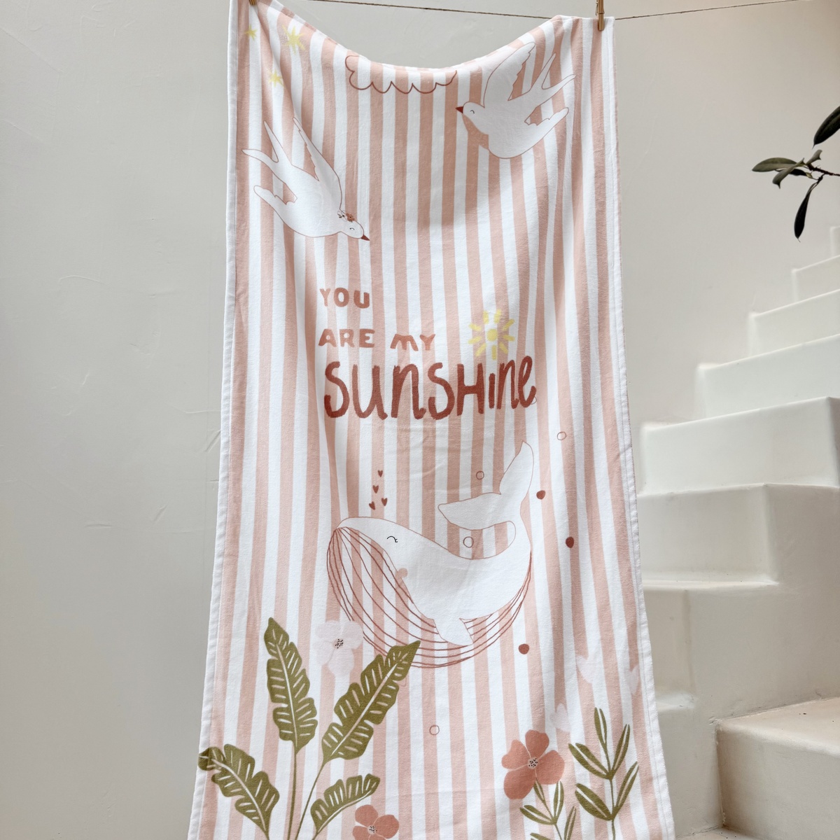 Serviette de bain bébé Honfleur corail, PETIT BEGUIN