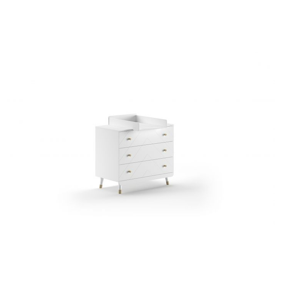 Ensemble 4 Pièces Billy blanc Lit Commode Plan À Langer Armoire couleur unique, VIPACK