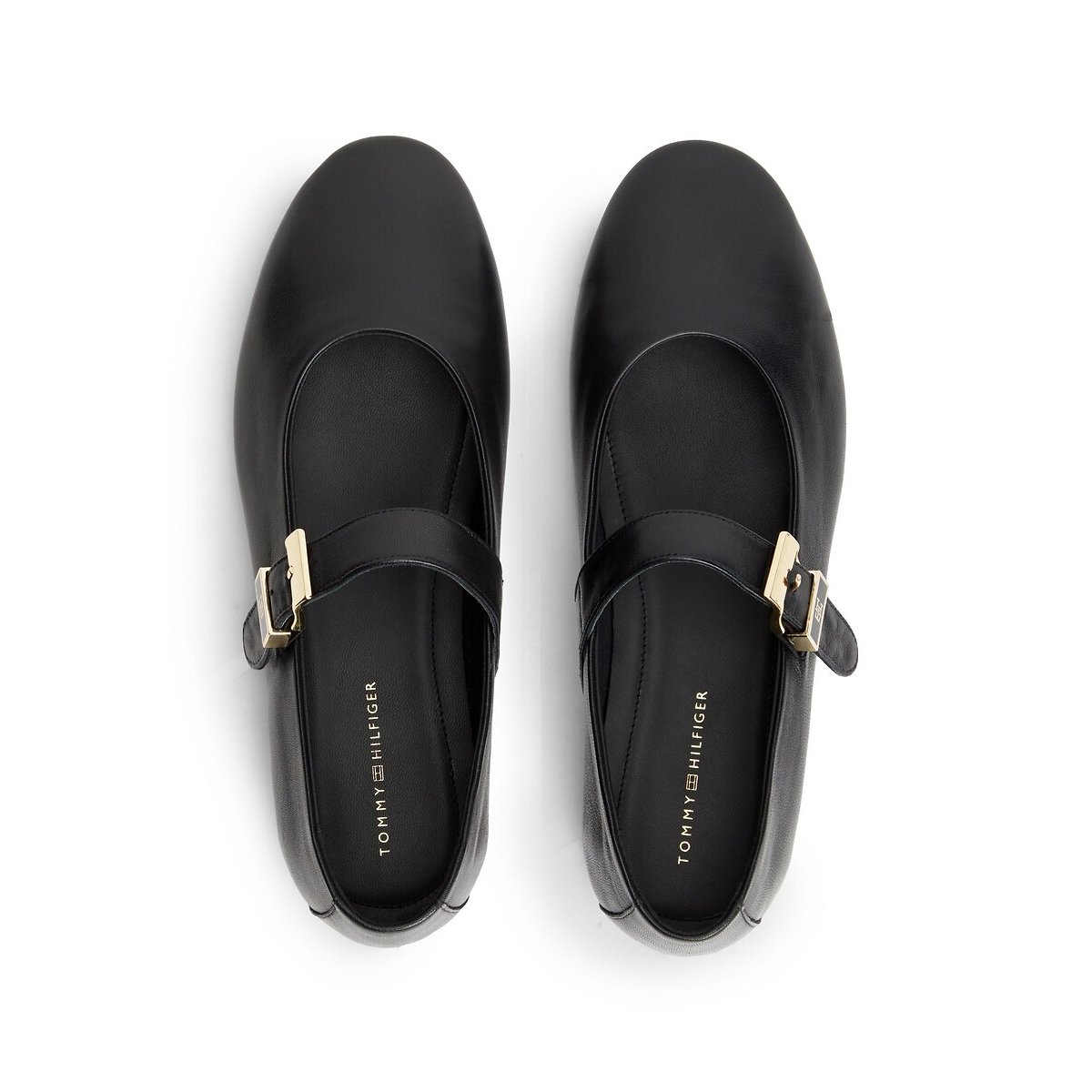 Ballerine basse in pelle nero , TOMMY HILFIGER