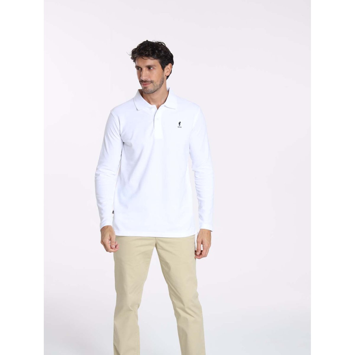 Polos manches longues en coton ORLEANS blanc, GENTLEMAN FARMER