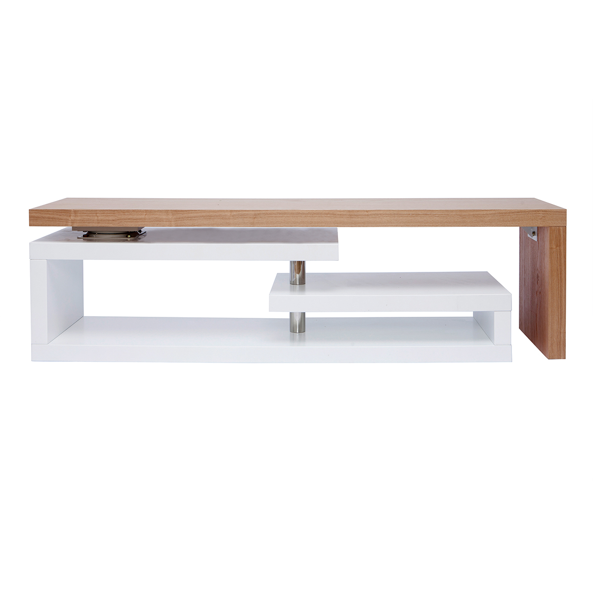 Meuble TV design pivotant L255 MAX V2 blanc, MILIBOO