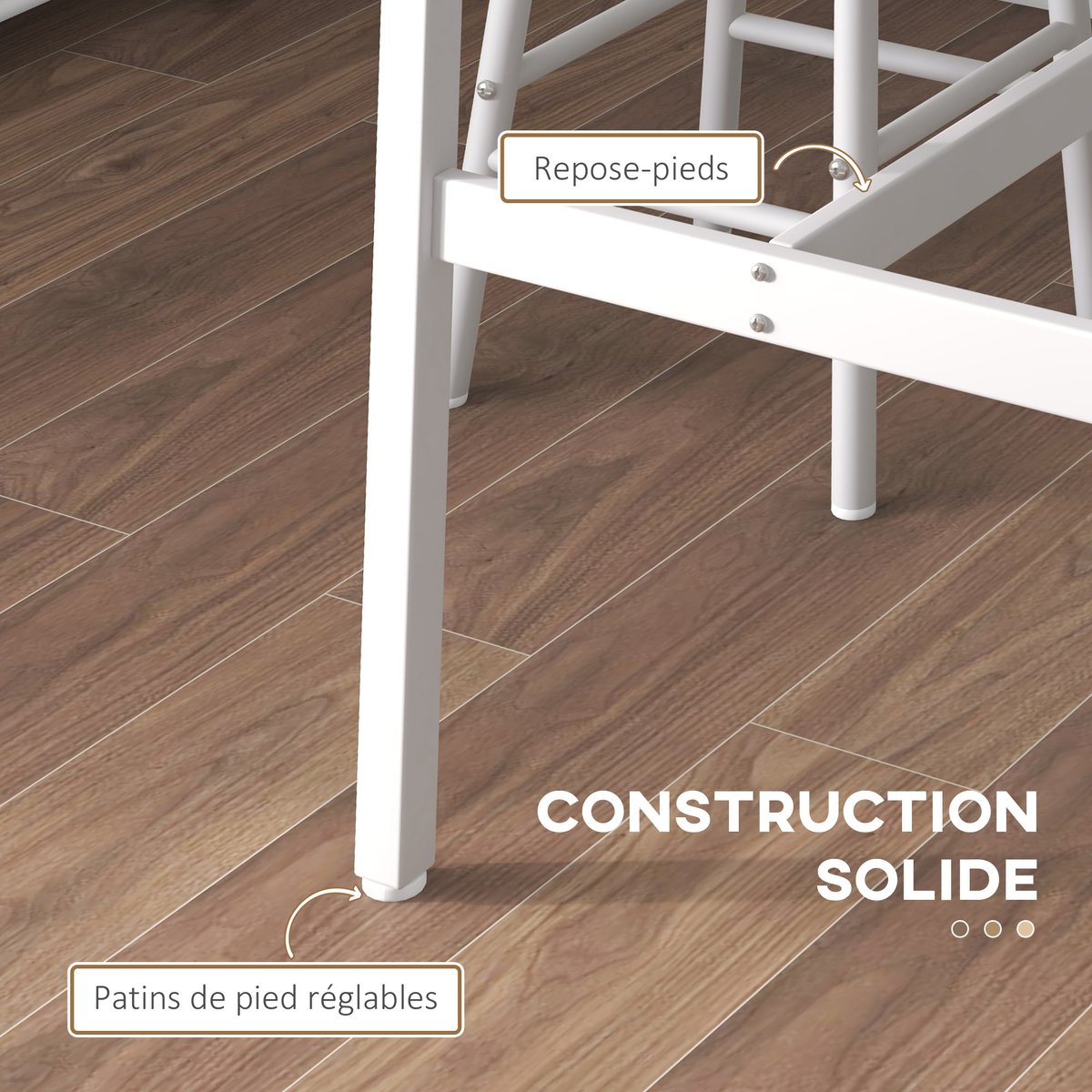 Ensemble de table de bar MDF Chêne chêne et blanc, HOMCOM