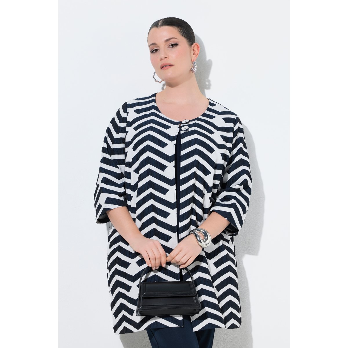 Veste manches longues et décolleté rond marine foncé, ULLA POPKEN