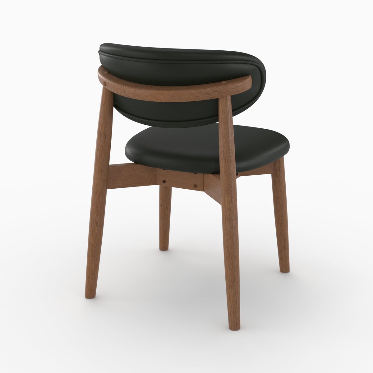 Lot de 2 chaises en cuir et bois d'hévéa - YUNA noir, MAISON PAVANE