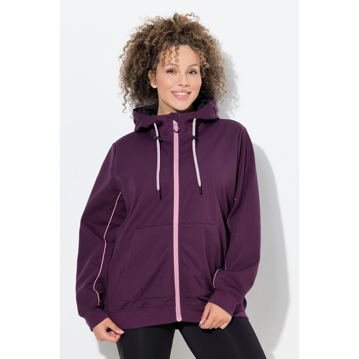 Veste technique softshell à capuche rouge raisin, ULLA POPKEN