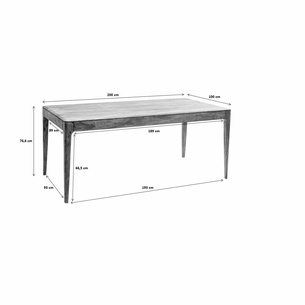 Table Brooklyn walnut 100x200cm marron, KARE DESIGN