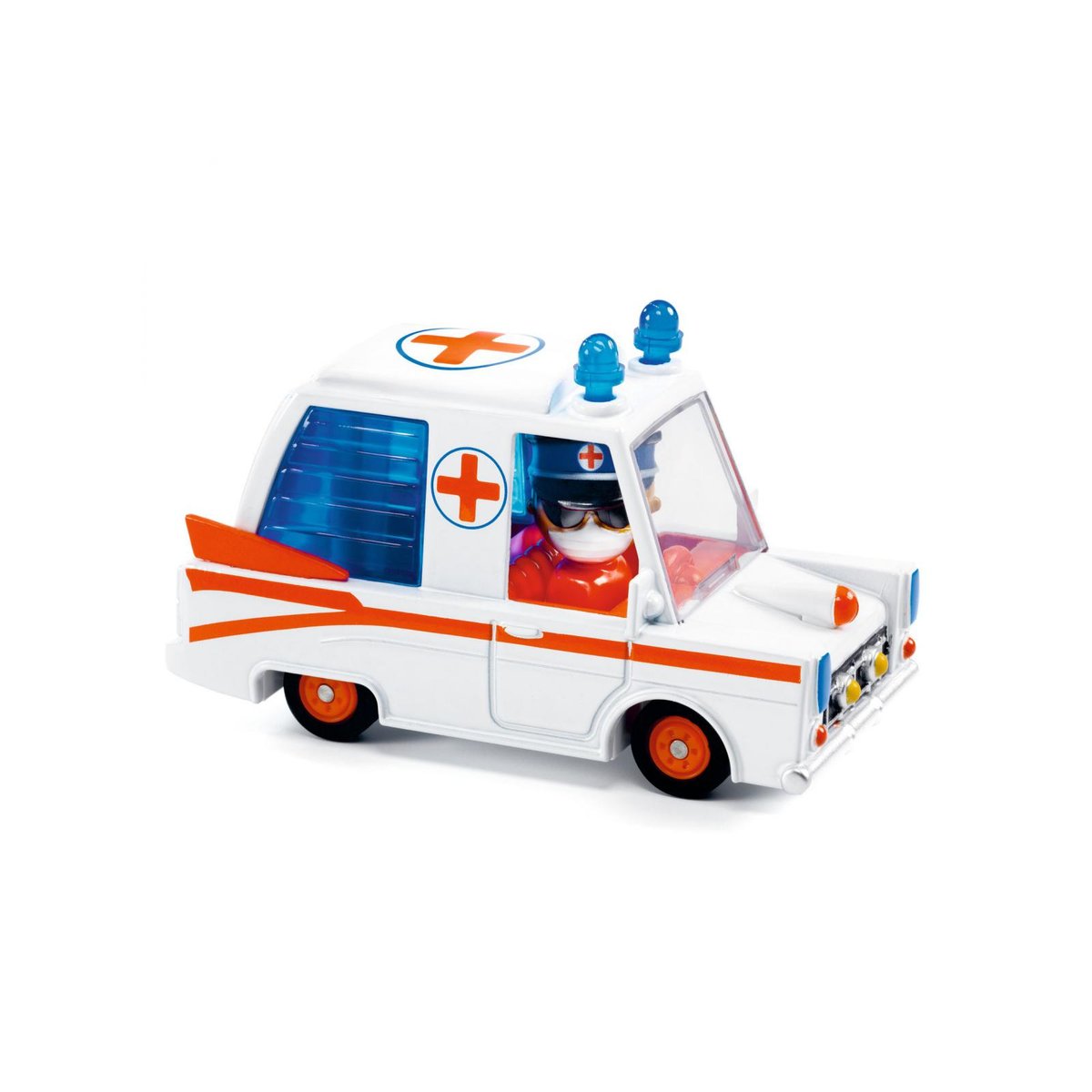 Voiture Crazy Motors Hurry ambulance couleur unique, DJECO