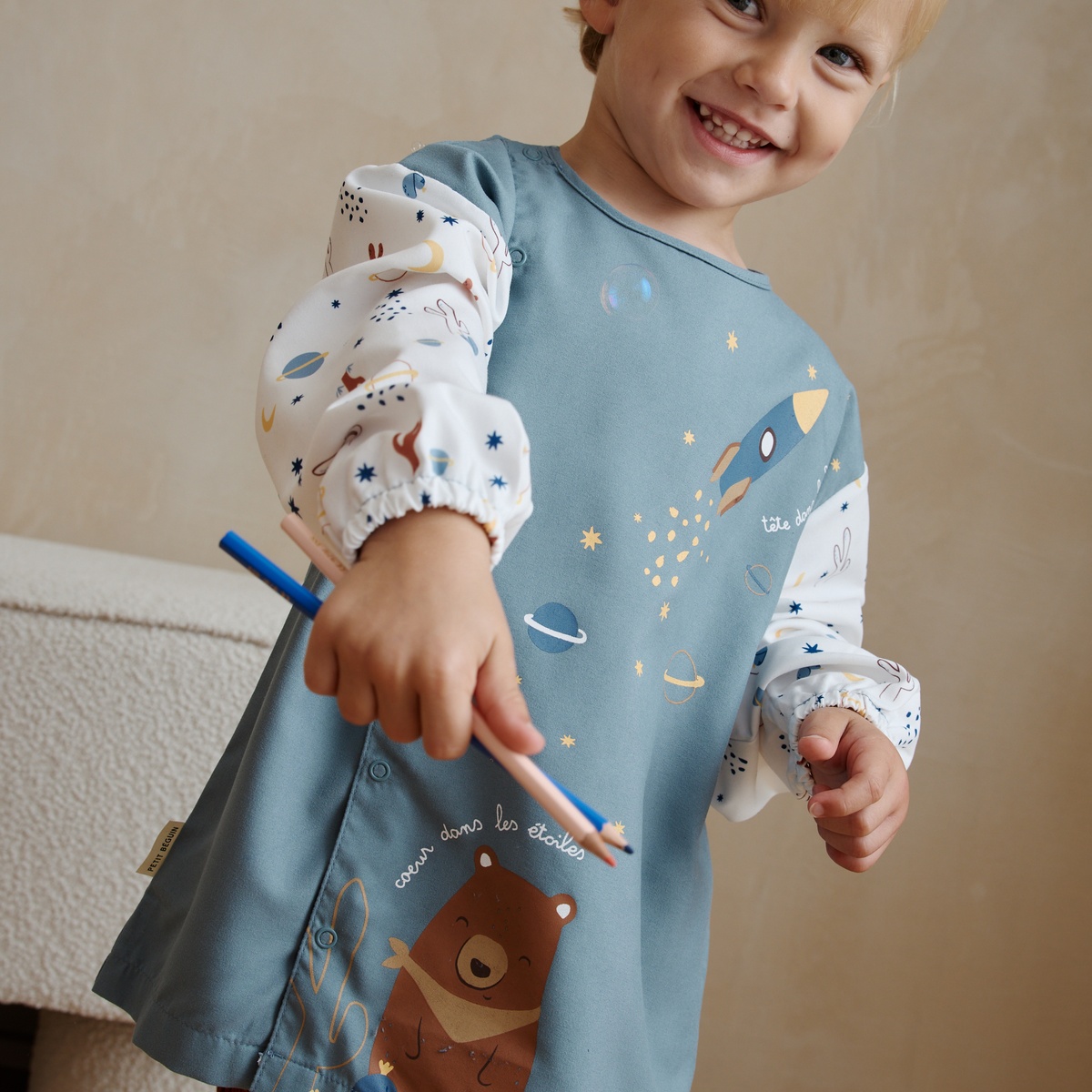 Tablier enfant Moka gris, PETIT BEGUIN