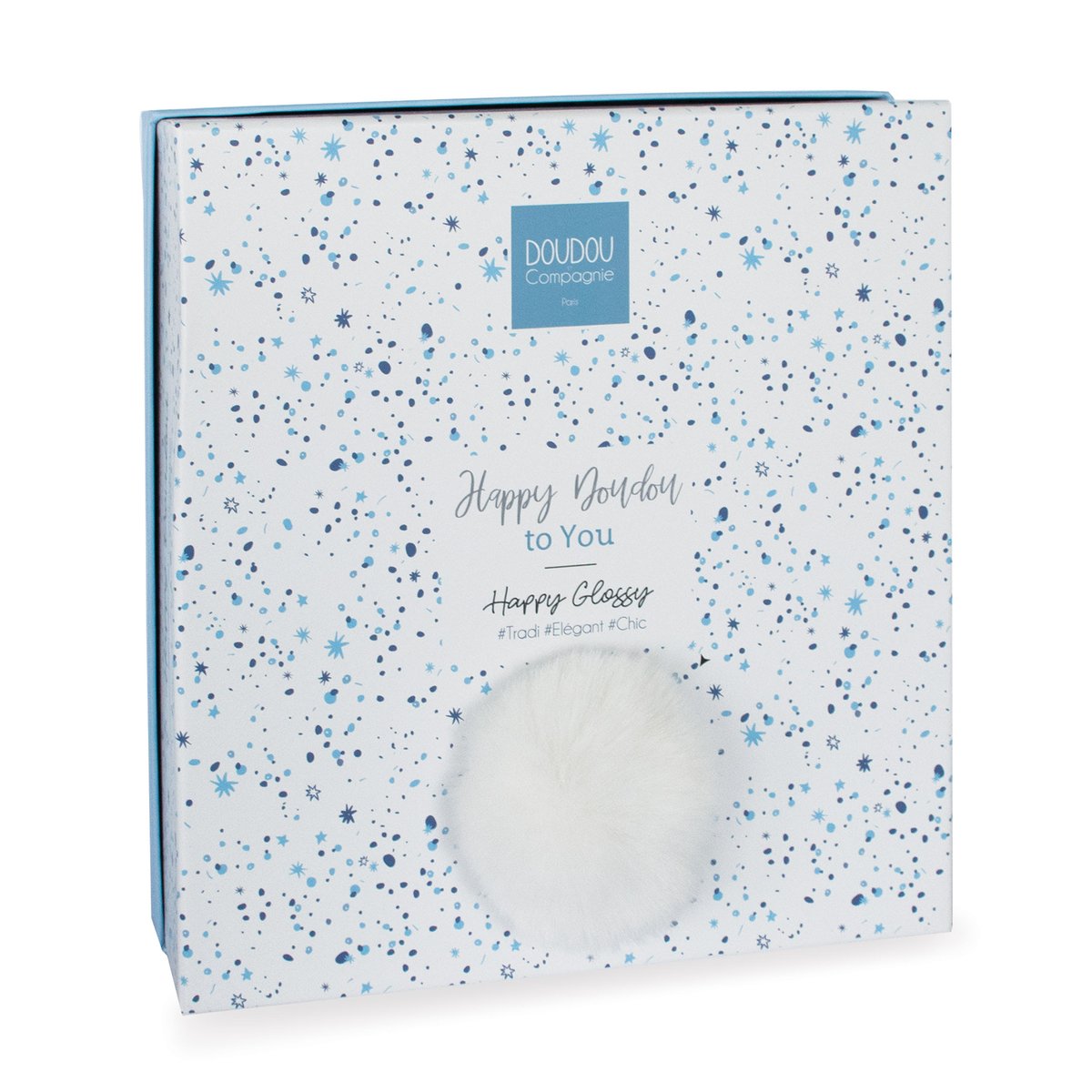 Doudou happy wild 25 cm blanc, DOUDOU ET COMPAGNIE