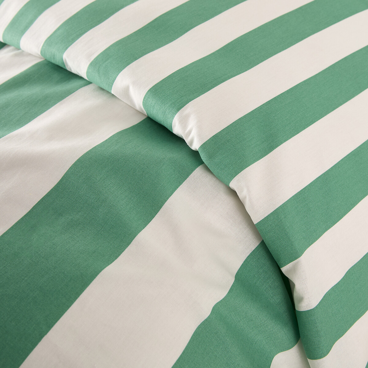 Housse de couette en coton, HENDAYE VERT rayé vert, LA REDOUTE INTERIEURS